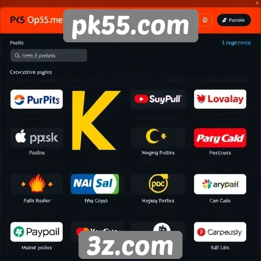 Opções de pagamento disponíveis no pk55.com são variadas