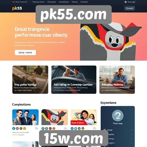 Interface do site pk55.com e sua usabilidade