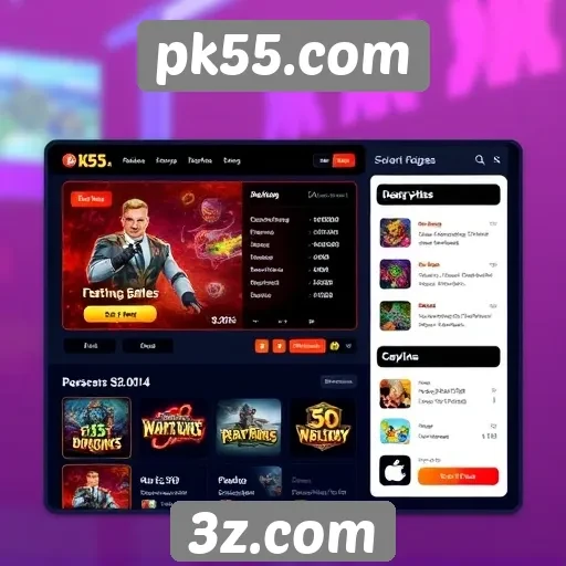 Estudo sobre a interface do usuário do pk55.com